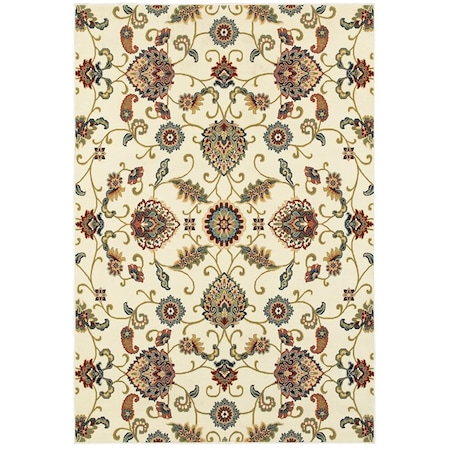 Oriental Weavers 6 Ft. 7 In. X 9 Ft. 6 In. Kashan Casual Area Rug, Ivory K9946W200290ST